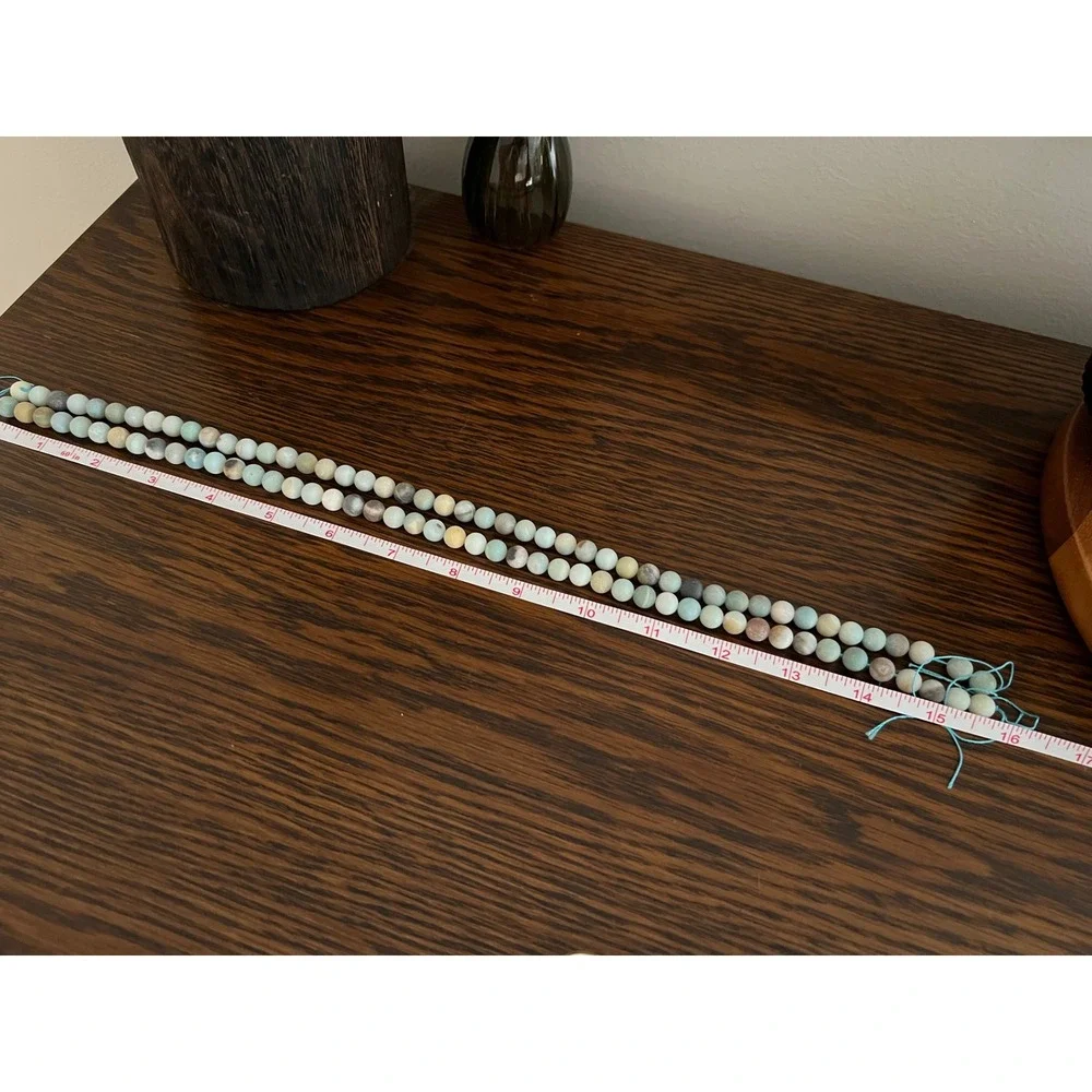 Loose Amazonite Style Gemstone Bead Strand 8mm Round Matte Jewelry Supply